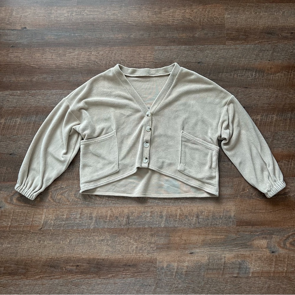 Beige Button-Up Women's Jacket